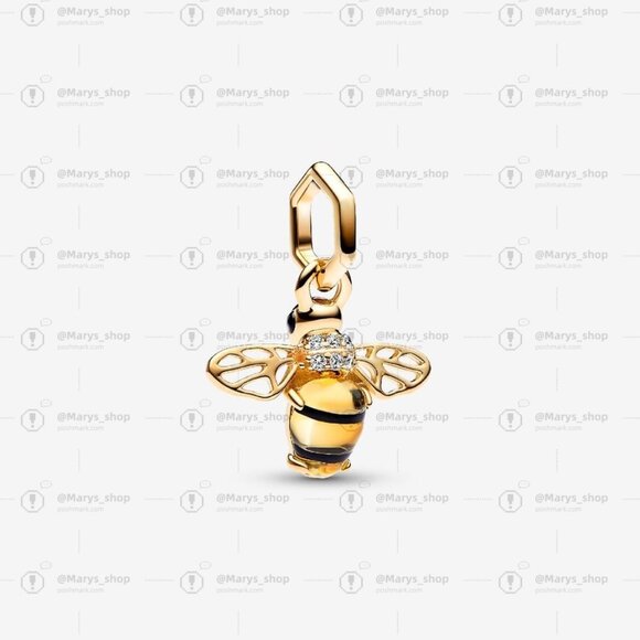 Pandora Sparkling Bee Dangle Charm - Picture 1 of 2